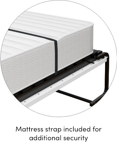 Mattress strap included for additional security