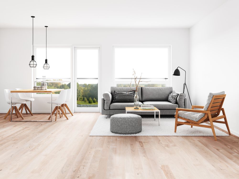 minimalist clean living room