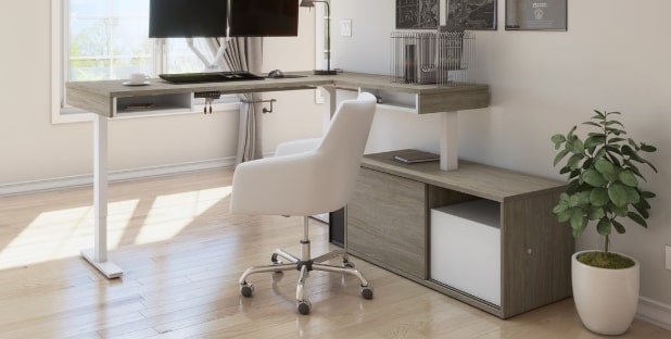 Desks with credenza