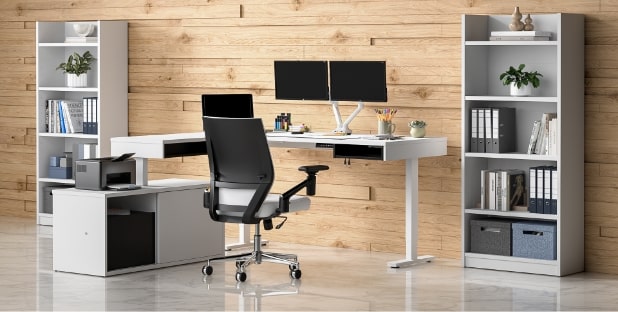 L-shaped desks