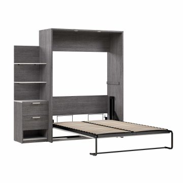 Cielo Full Murphy Bed with Floating Shelves (79W) | Bestar