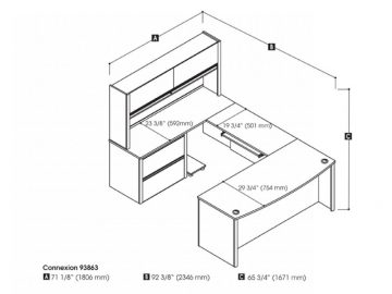 Connexion 72w U-shaped Executive Desk With Lateral File Cabinet And 