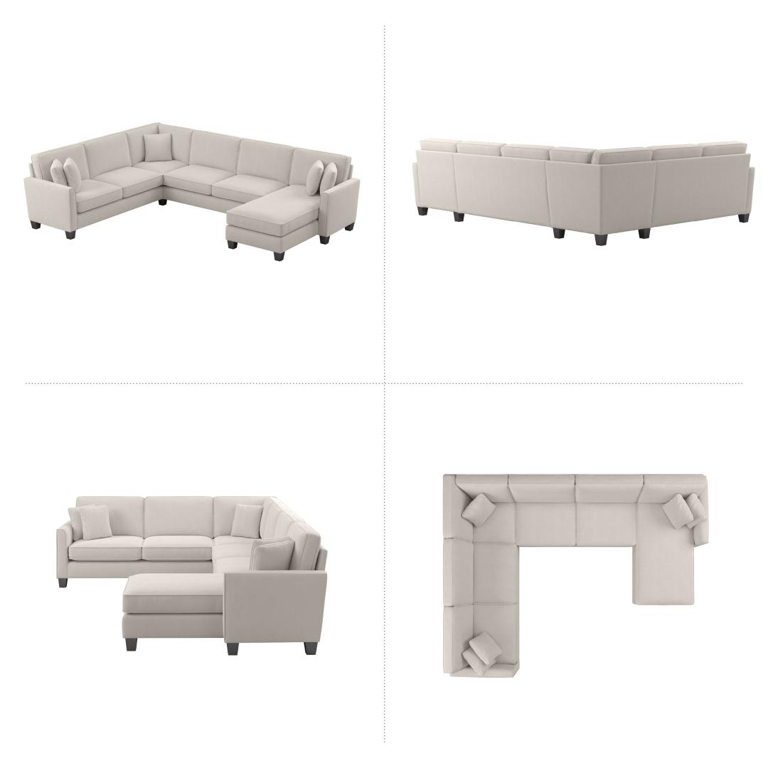 Reversible Left or Right Chaise Sectional Sofa Set U-shape 4