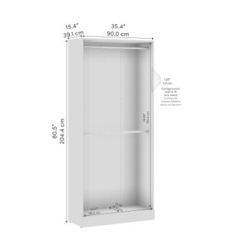 36W x 16D Modular Double Hanging Closet System Tower