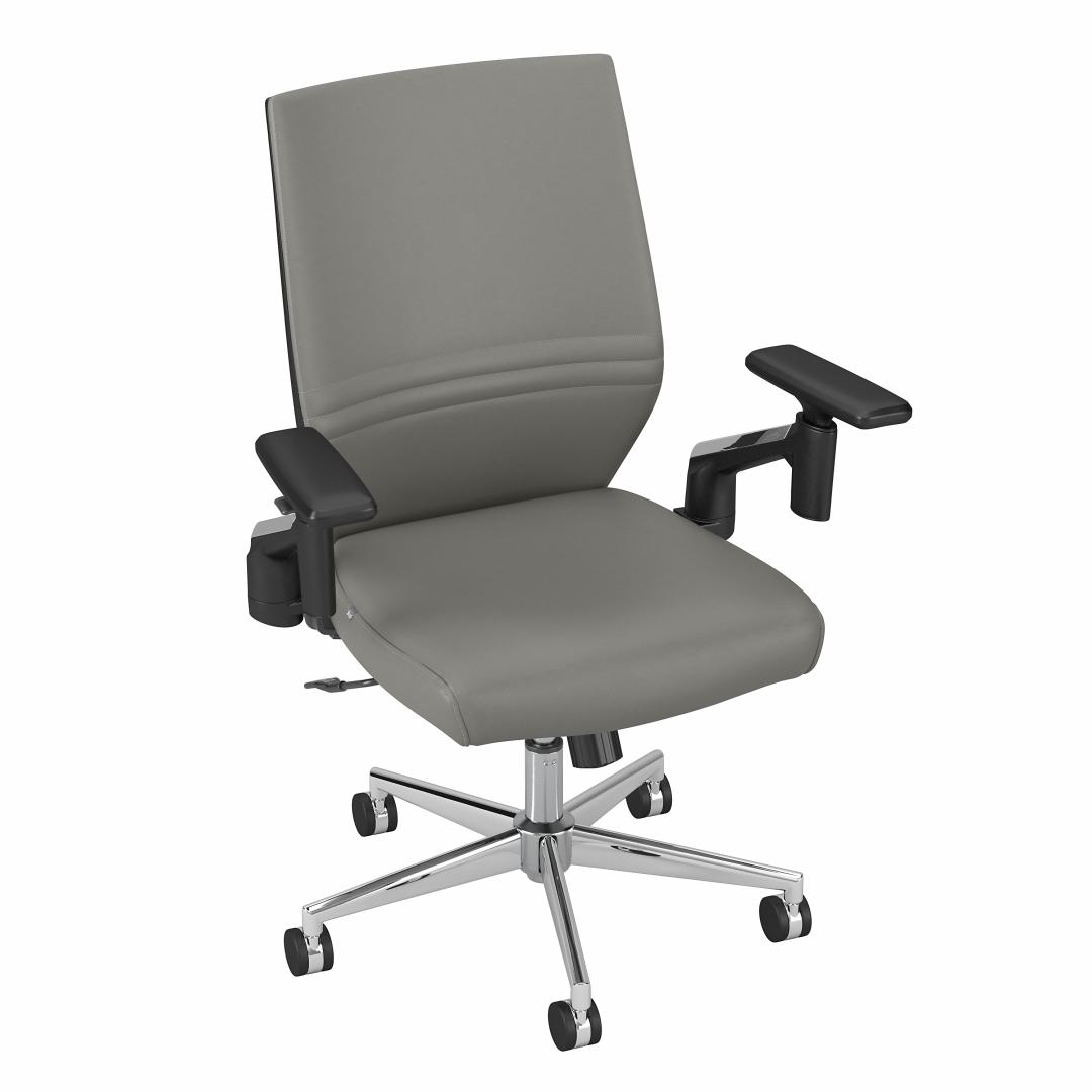 Leather grey deals office chair