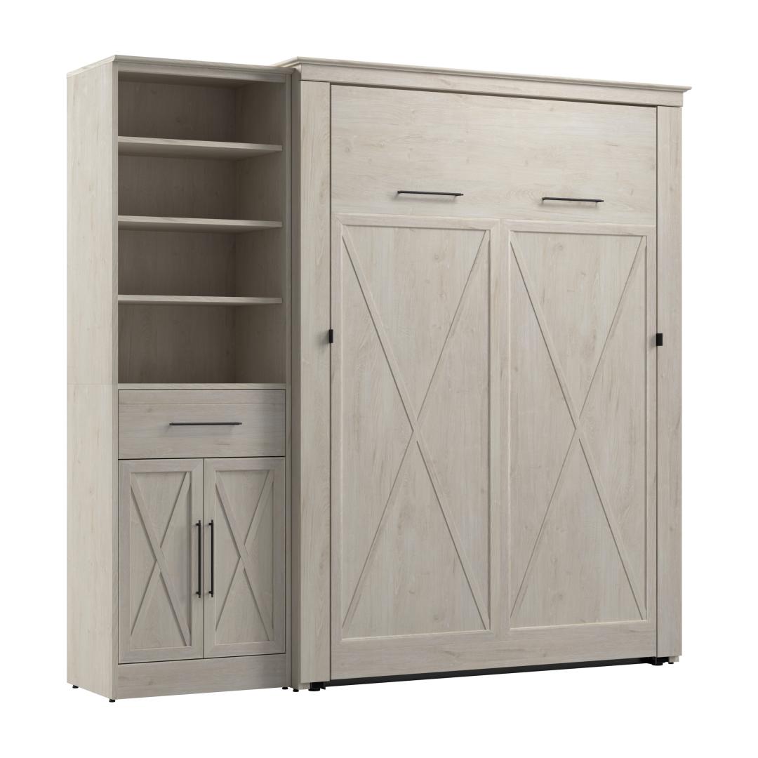 Full Murphy Bed and Closet Organizer with Drawer and Doors (88W)