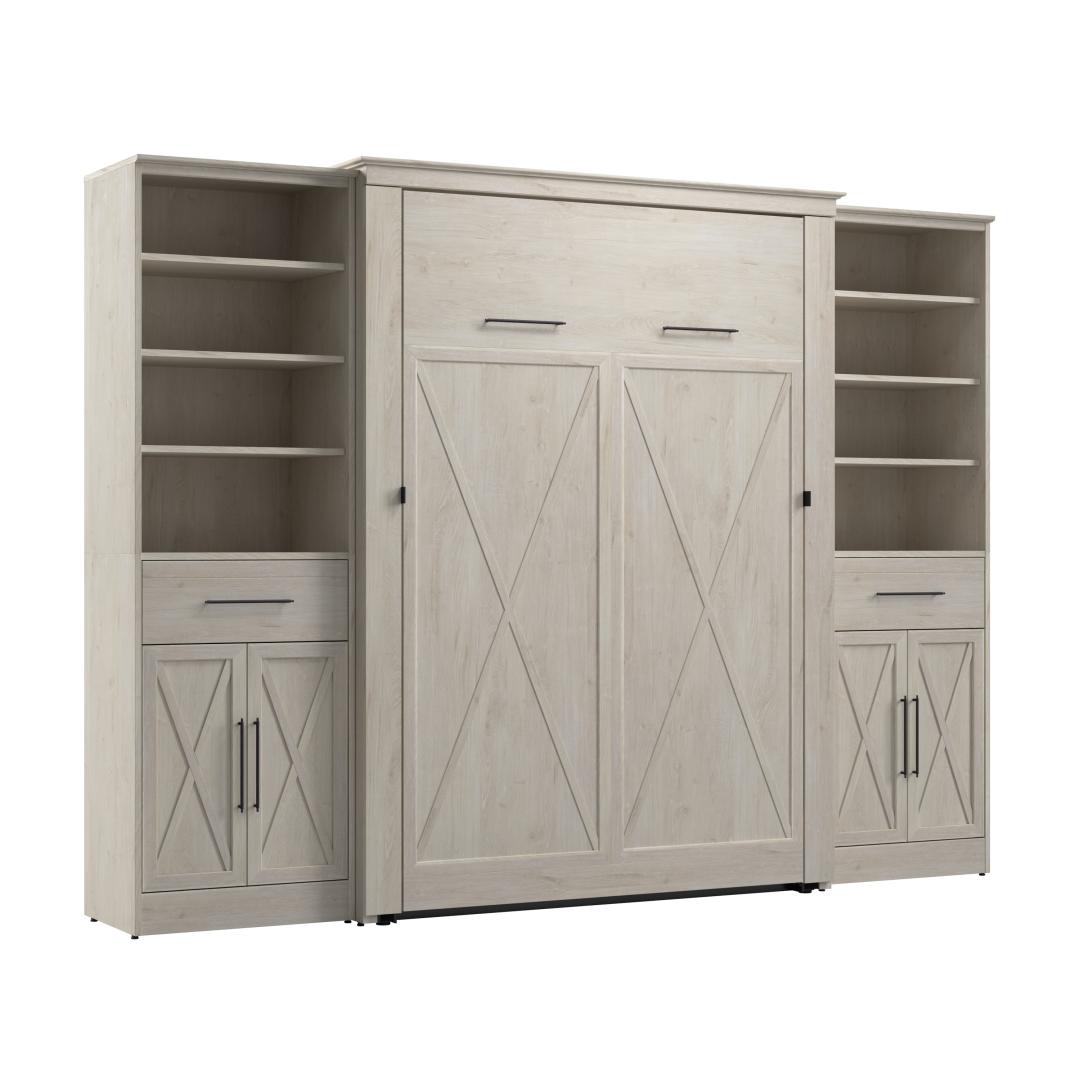 Full Murphy Bed and Closet Organizers with Doors and Drawers (113W)