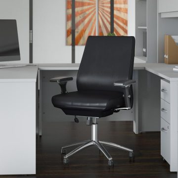 hawkes black leather chrome frame executive chair