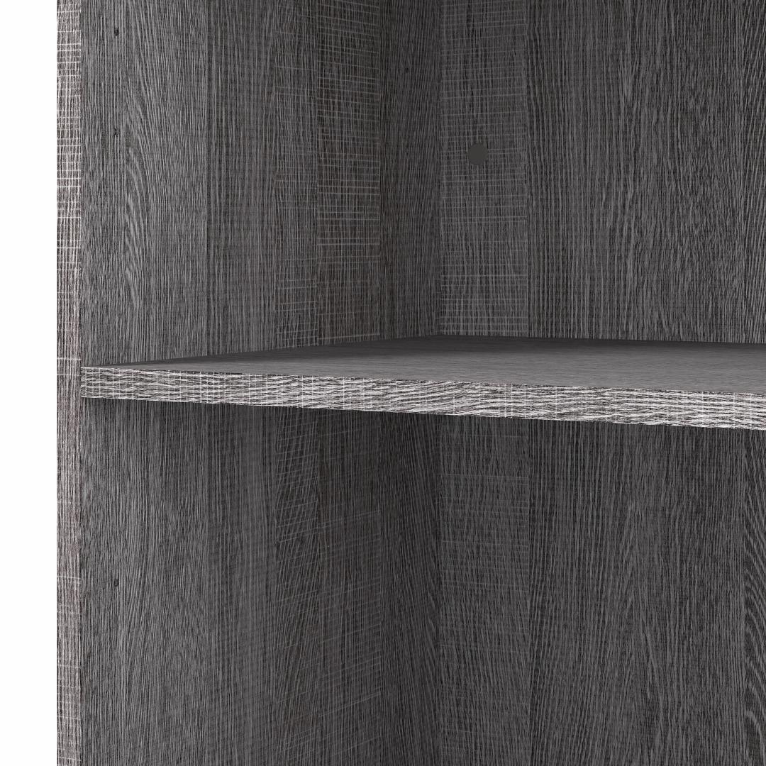 30W Tall Storage Shelf for Bedroom in Bark Gray & Graphite by Bestar