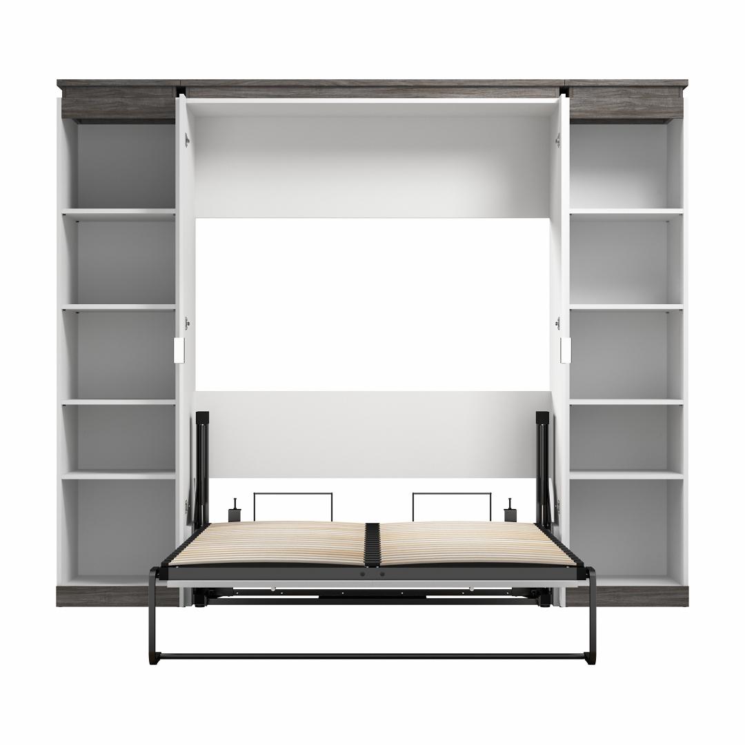 Orion Full Murphy Bed with Shelves (100W) | Bestar