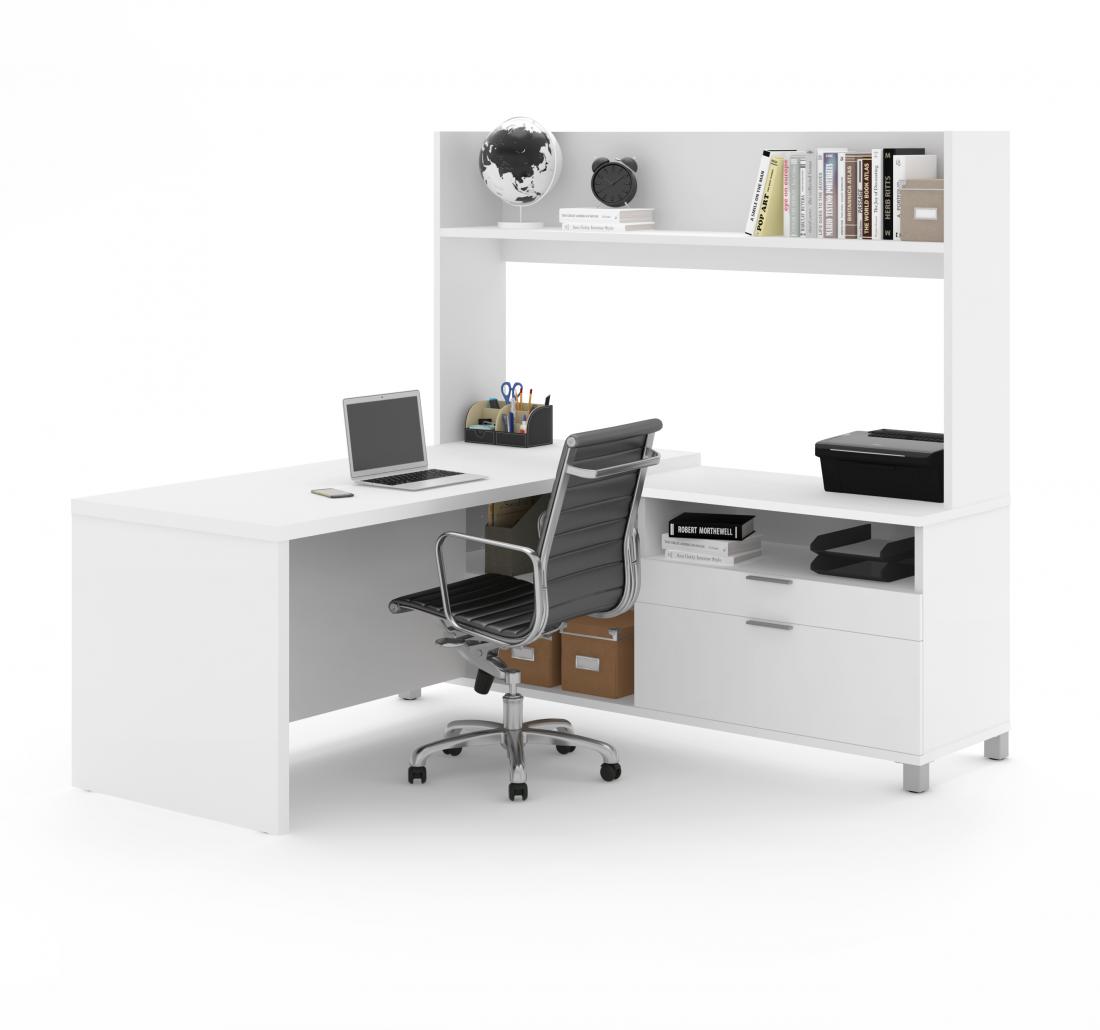  White Desk with Drawers and Storage, Home Office Desk Computer  Desk with 4 Drawers & Hutch, Home Desk Small White Desk with Drawers for  Bedroom, Home Office, White : Everything Else