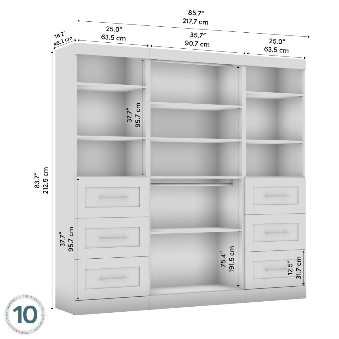 Closet Organizer & Storage Box - Clothes Storage Bags w 3 Dividers