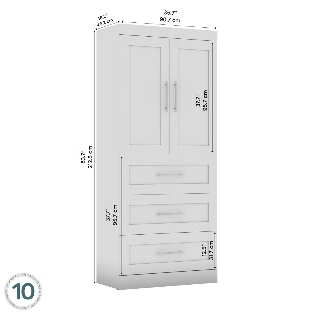 36W Closet Storage Cabinet in Bark Grey by Bestar