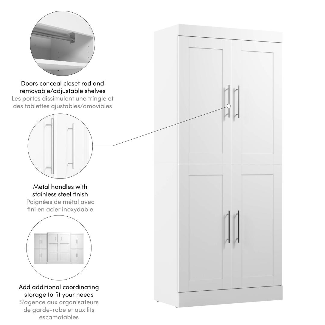 36W Closet Storage Cabinet in White by Bestar