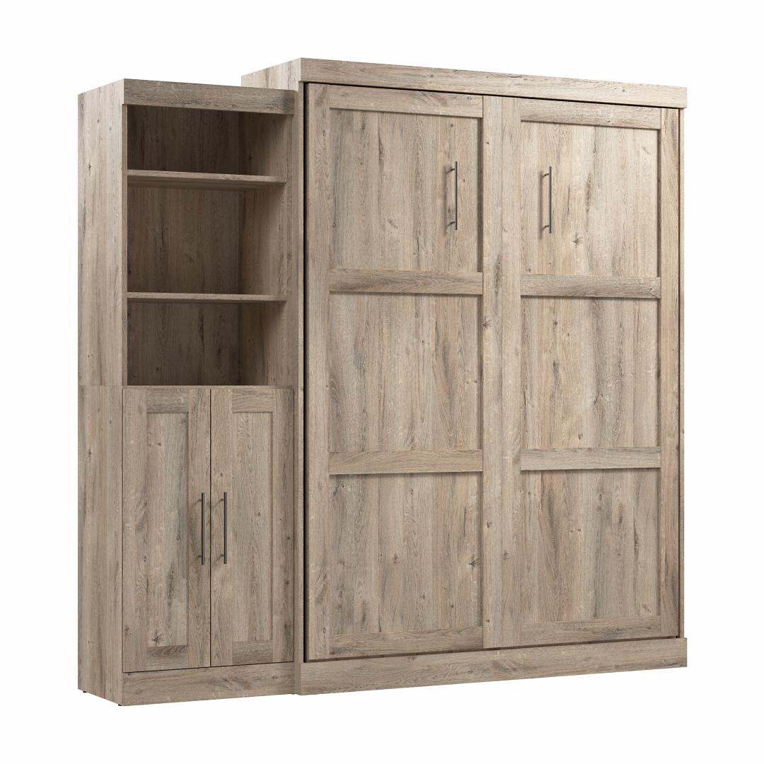 Queen Murphy Bed and Closet Organizer with Doors (90W)