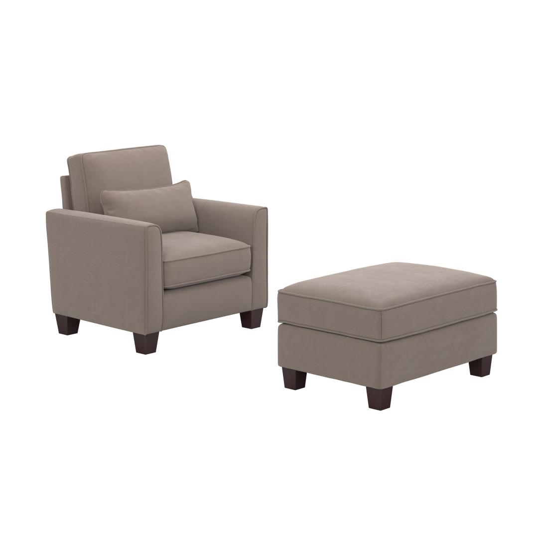 Bush Furniture Flare Accent Chair with Ottoman Set