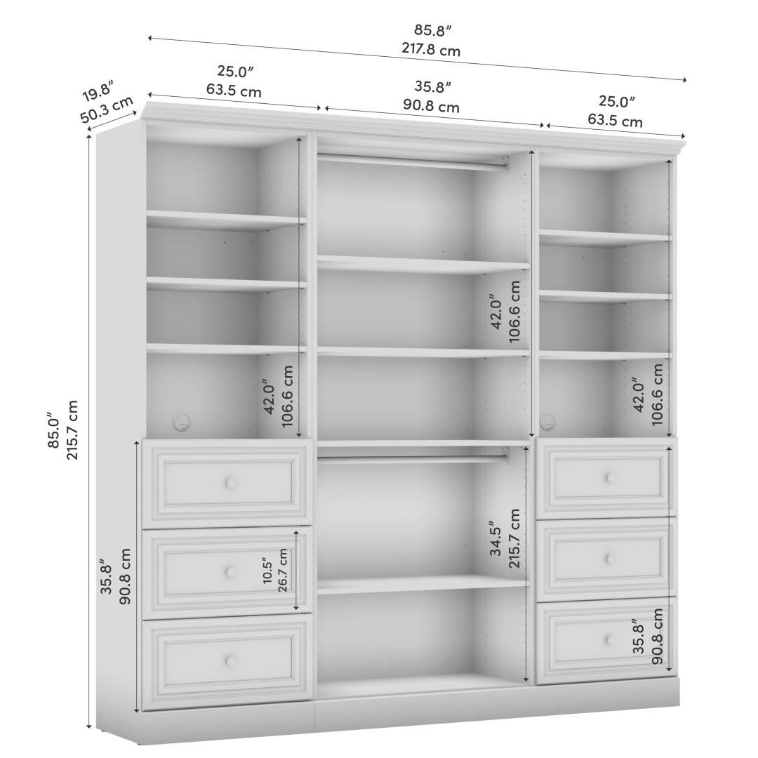 Versatile 36W Closet Organizer with Drawers
